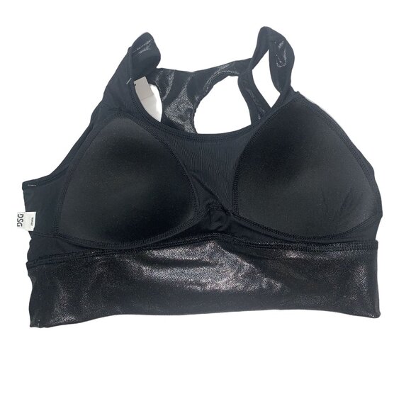 DSG Women's Black Metallic Sports Bra Racerback. Size Large - Picture 8 of 13